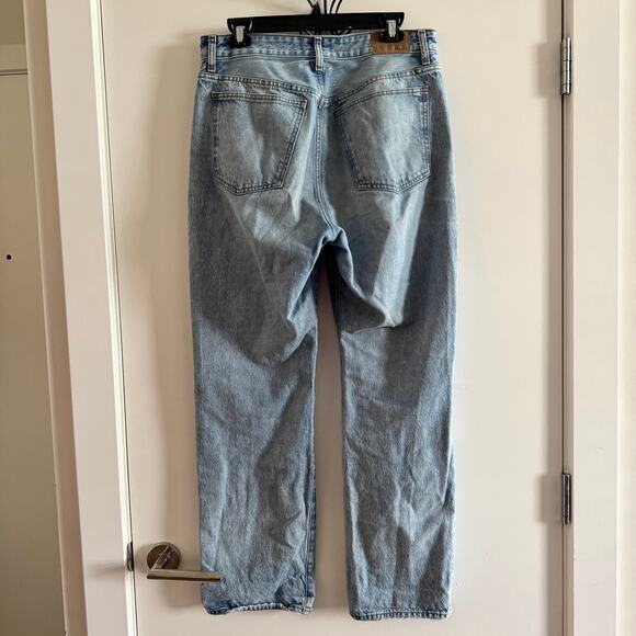 Madewell Curvy 90's Straight Jeans Denim Blue High Rise Zip Button Pocket Sz 29 - Picture 3 of 7